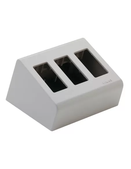 Vimar 09933 3-Module Tilted Table Box, 50mm Depth, Ivory