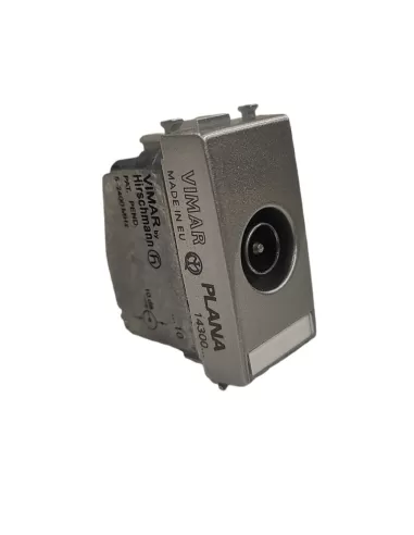 Vimar 14300.10.SL Plana Tv-Rd-Sat Pass Through Silver Socket
