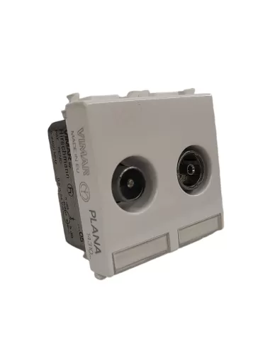 Vimar 14310.05 Direct TV-Rd-Sat Socket 5Db 2 Units White Plana Series