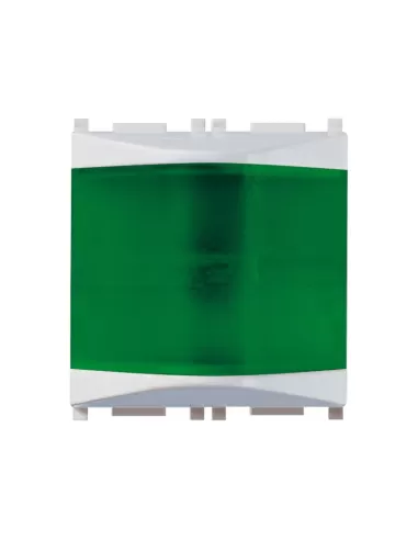 Voyant lumineux prismatique Vimar Plana 14387.V.SL Vert Argent