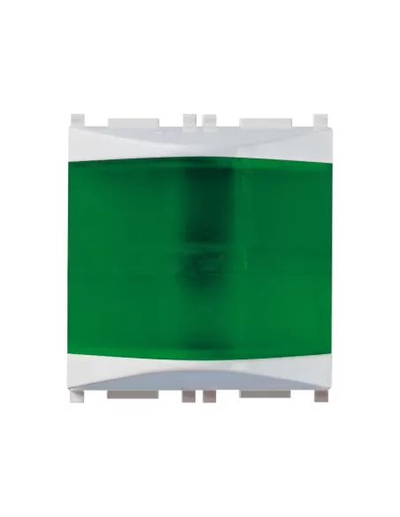 Voyant lumineux prismatique Vimar Plana 14387.V.SL Vert Argent