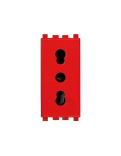 Vimar 20203.R Presa 2P T 16A Bipasso Bivalente Rosso