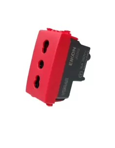 Vimar 20203.R 2P T 16A Two-Way Dual-Push Socket Red 2