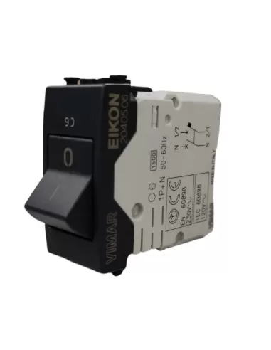 Vimar 20405.06 1P N C6 120-230V Interrupteur magnétothermique gris
