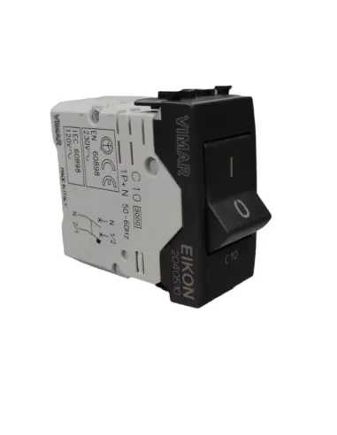 Vimar 20405.10 Interrupteur thermique magnétique 1P N C10 120-230V Gris