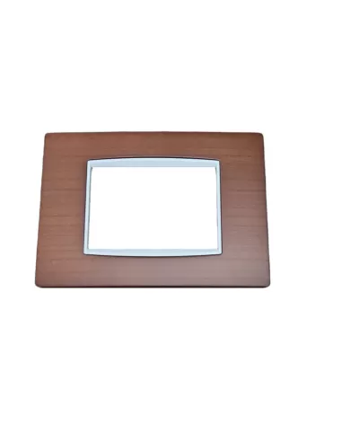 Vimar 20653.B36 Assiette Classique 3 Modules Cadre Interne Blanc Cerisier Américain