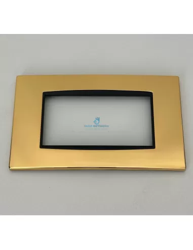Vimar 20654.24 Placa Clásica 4 Módulos Oro Pulido