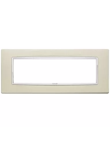 Vimar 20657.C07 Plaque Classique 7 Modules Métal Champagne