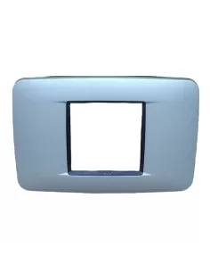 Vimar 20682.13 Placa Redonda 2 Módulos Central Plata Mate