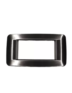 Vimar 20684.93 Plaque ronde 4 modules en acier inoxydable anthracite brossé