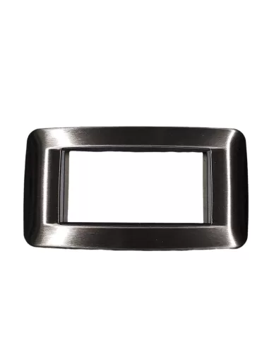 Vimar 20684.93 Plaque ronde 4 modules en acier inoxydable anthracite brossé