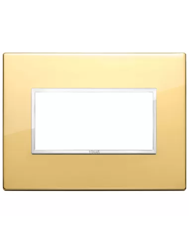 Vimar 21654 09 Plaque Eikon 4 modules en or poli