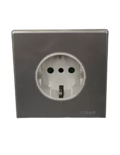Vimar 08614 2P T 16A Schuko P30 Steckdose Aluminiumplatte D 65 Runddose