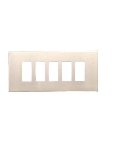 Vimar 08639 Plaque clipsable 5 places pour boîtes rectangulaires dorées série 8000