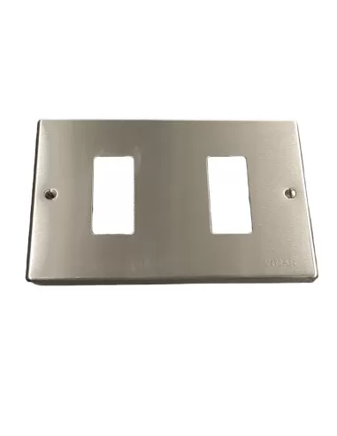 Vimar 08536 2-hole plate for gold rectangular boxes 8000 series