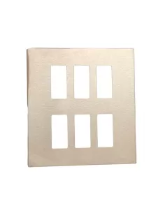 Vimar 08640 6-hole plate in gold anodized aluminum 8000 series