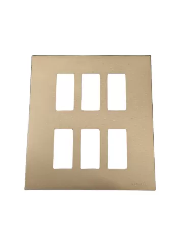 Vimar 08640.BR Placca Alluminio Anodizzato 3+3 Posti Serie 8000