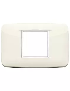 Vimar Eikon 20682.B01 Placa Redonda 2 Módulos Centrales Blanco Ártico
