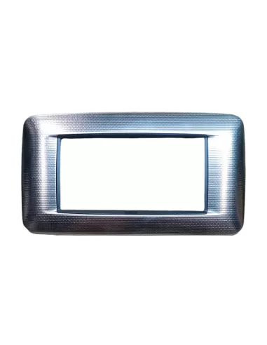 Vimar Eikon 20684.92 Round Plate 4 Modules Stainless Steel Cotton