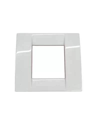 Vimar 17097.02 Platte für runde Box 2 Module Technopolymer Granitweiß Idea