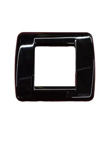 Vimar 17093.11 Round Plate 1-2 Modules Black Reduced Module