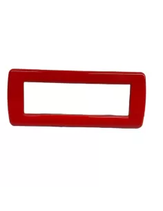 Vimar Idea 16756.04 Placa Rondo' 6 módulos rojo metal