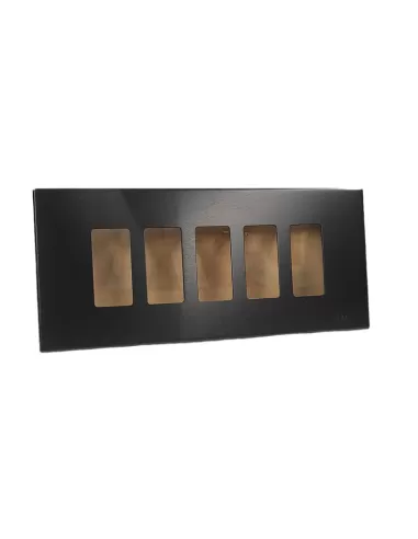 Vimar 08639.N Placca 5 Fori Alluminio Oxiver Serie 8000