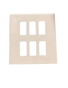 Vimar 08640.A Plaque en résine 6 modules avec bouton-pression ivoire