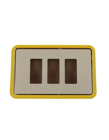 Vimar 08637.I.01 Plaque à 3 modules avec résine clipsable, ivoire-jaune