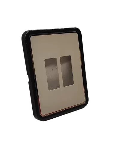 Vimar 08606.I.09 2-Hole Plate for Rectangular Boxes, Ivory-Brown, Vertical