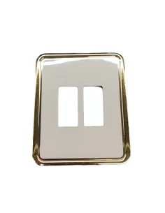 Vimar 08606.I.21 Plaque 2 trous pour boîtes verticales rectangulaires ivoire or