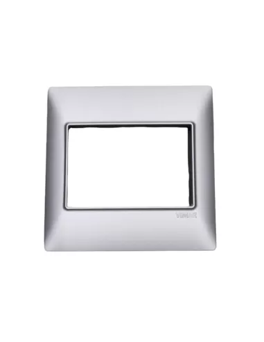 Vimar 14648. 20 Placca 3 moduli Bs Argento Opaco