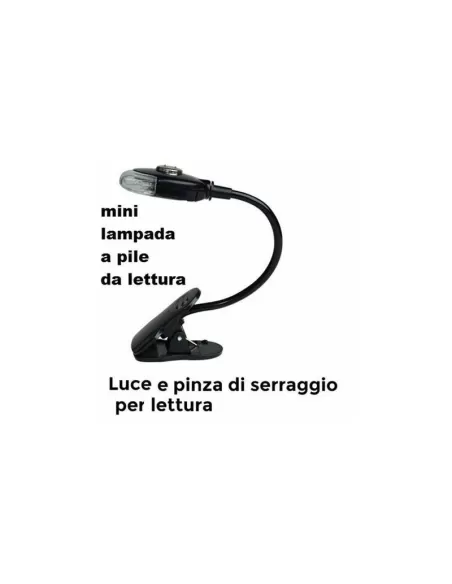 Lampe de lecture LED Cfg e050 avec clip pour piles