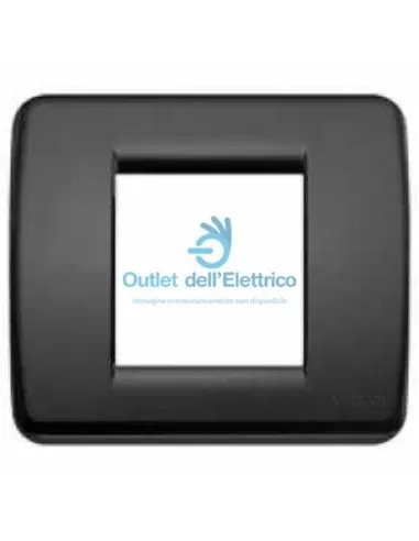 Vimar Idea 17098.D.16 Placca Rond� 1/2 Moduli Silk Nero