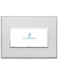 Vimar 21654.07 Placa 4 módulos en Evo Plata