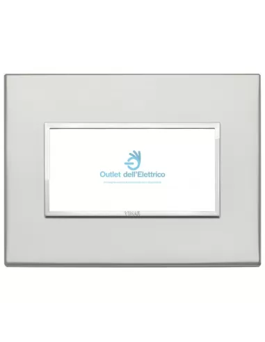Vimar 21654.07 Placa 4 módulos en Evo Plata