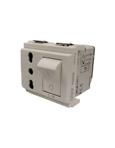 Vimar Idea 16237.B 2P T 16A P17/11 Intb Mt C16 socket White