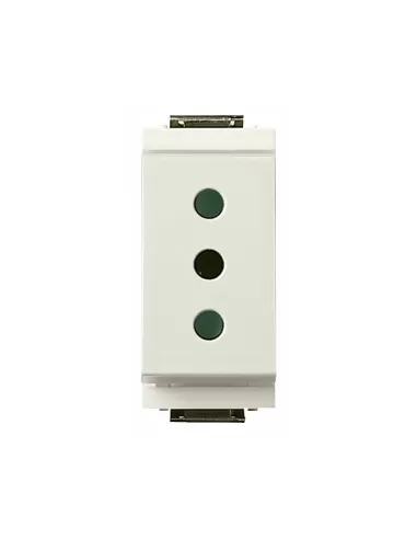 Vimar 17031.B Idea Prise Module Narrow 2P T 10A P11 Blanc compatible uniquement avec 2 supports de modules