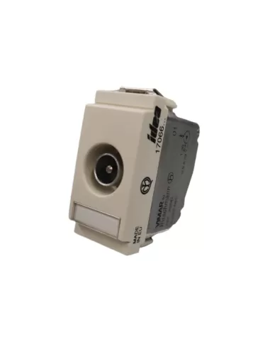 Vimar 17066.01.B Idea Narrow Module Direct TV-RD-Sat Socket 1Db mâle blanc compatible uniquement avec les supports à 2 modules