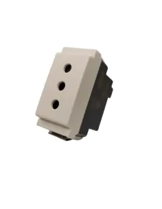 Vimar 17033.B Narrow Module Dual-Pass Two-Way Socket 2P T 16A P17/11 White For Round Boxes