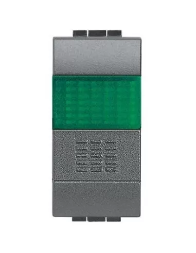 Pulsador Bticino Living International sin portalámparas verde L4038V