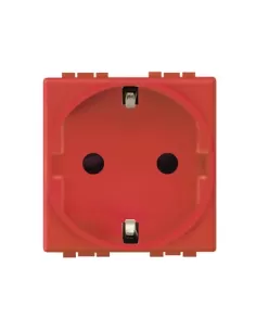 Bticino prise standard allemande//italienne 2p et 16a rouge l4141r living international