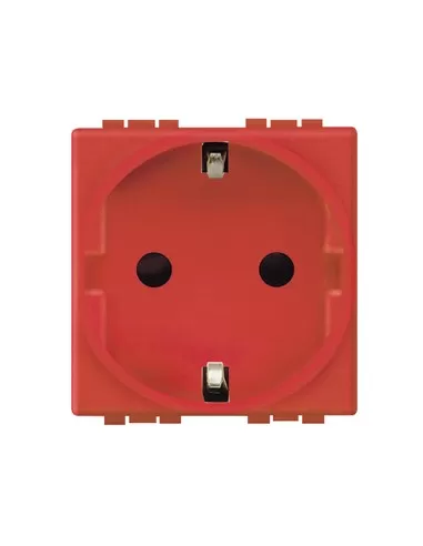 Prise Bticino standard allemande/italienne 2P et 16A rouge L4141R Living International