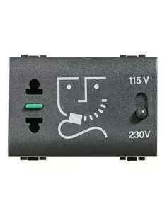Toma Bticino l4177 antracita para maquinilla de afeitar 230v