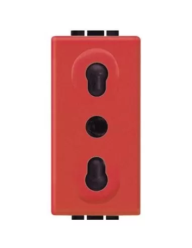 Enchufe Bticino de 2 vías, rojo, L4180R, Living International