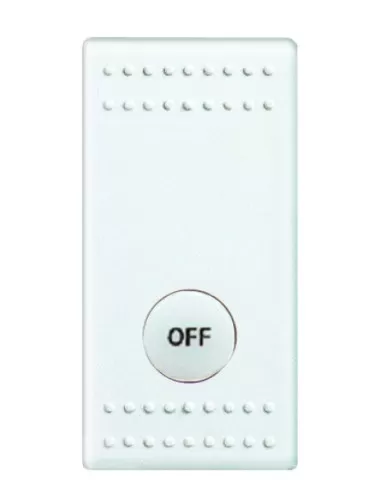 Pulsador serigrafiado Bticino light con símbolo 'off' 1 módulo n4921ln living light