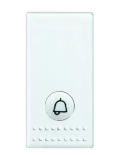 Bticino light silkscreened button with 'bell' symbol 1 module n4925ld living light