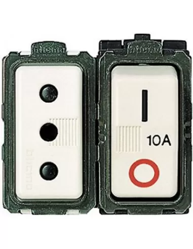 Bticino safe socket circuit breaker 2p t 10a 5114 magic