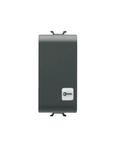 Botón Gewiss 1m 1p na 16a llave gw12152 chorus negro