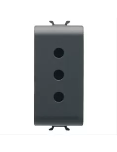 Prise Gewiss 1m 2p t 10a p11 standard italien gw12201 chorus noir